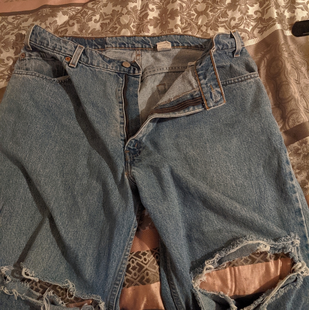 Levi Strauss ripped jeans